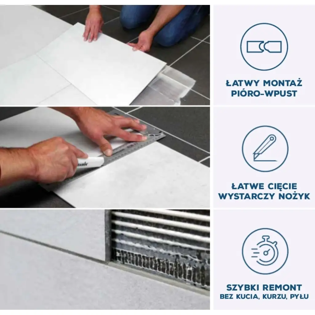 Panele winylowe LVT Avesuvius Anthracit Beton ciemny 51003 Klasa 34 3.2 mm, Podłoga winylowa, Ceramin, Classen