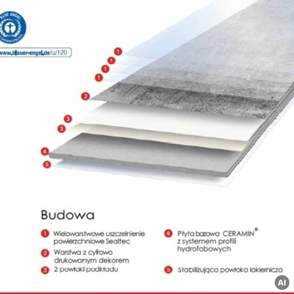 Panele winylowe LVT Avesuvius Anthracit Beton ciemny  51002 3.2 mm Klasa 34 TAK, Podłoga winylowa, Ceramin, Classen