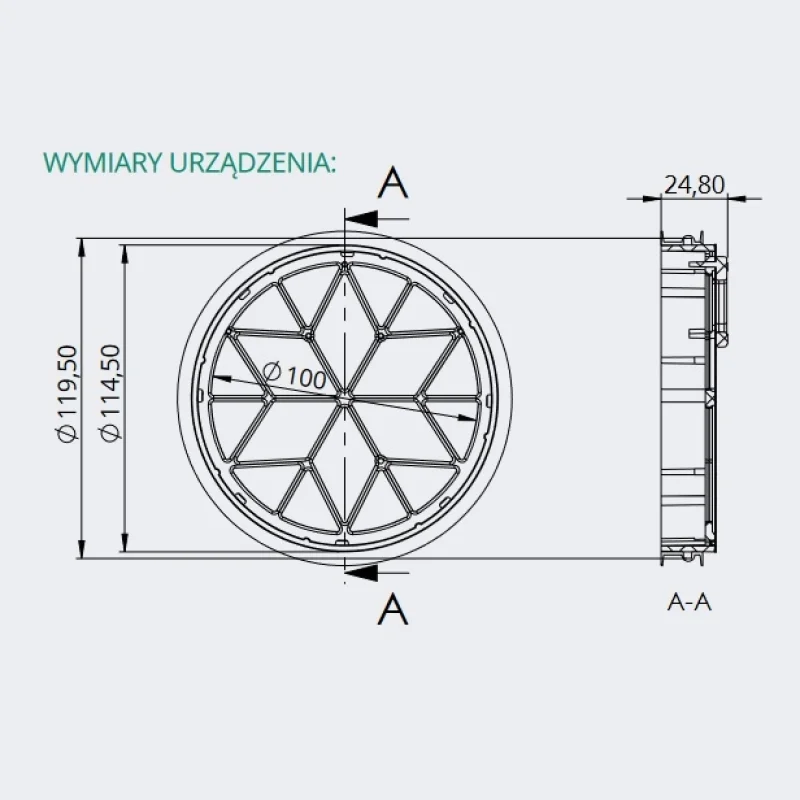 Klapa zwrotna Magnetyczna BRF 125 do kanałów wentylacyjnyc