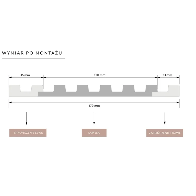Zakończenie lameli Lamele S Stretto Listwa Prawa Dąb Jasny