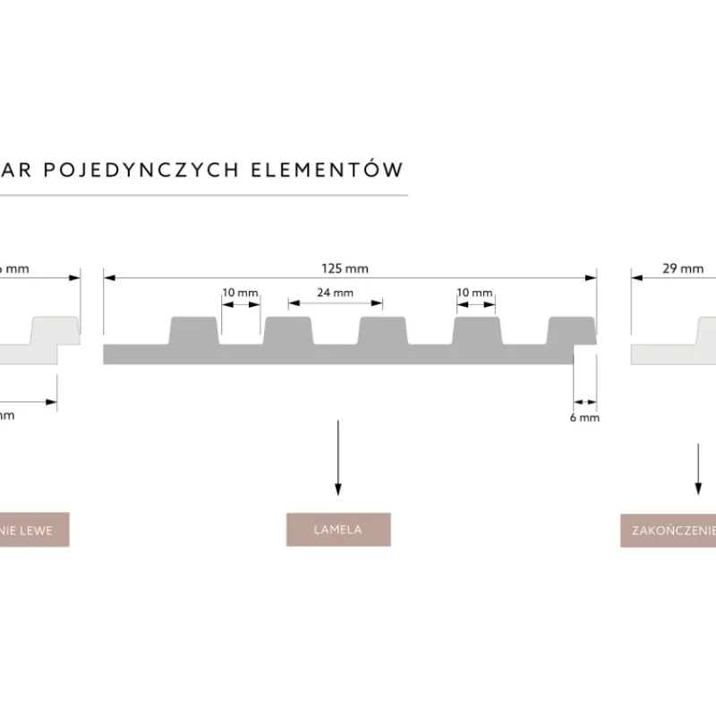 Zakończenie lameli Lamele S Stretto Listwa Prawa Dąb Jasny
