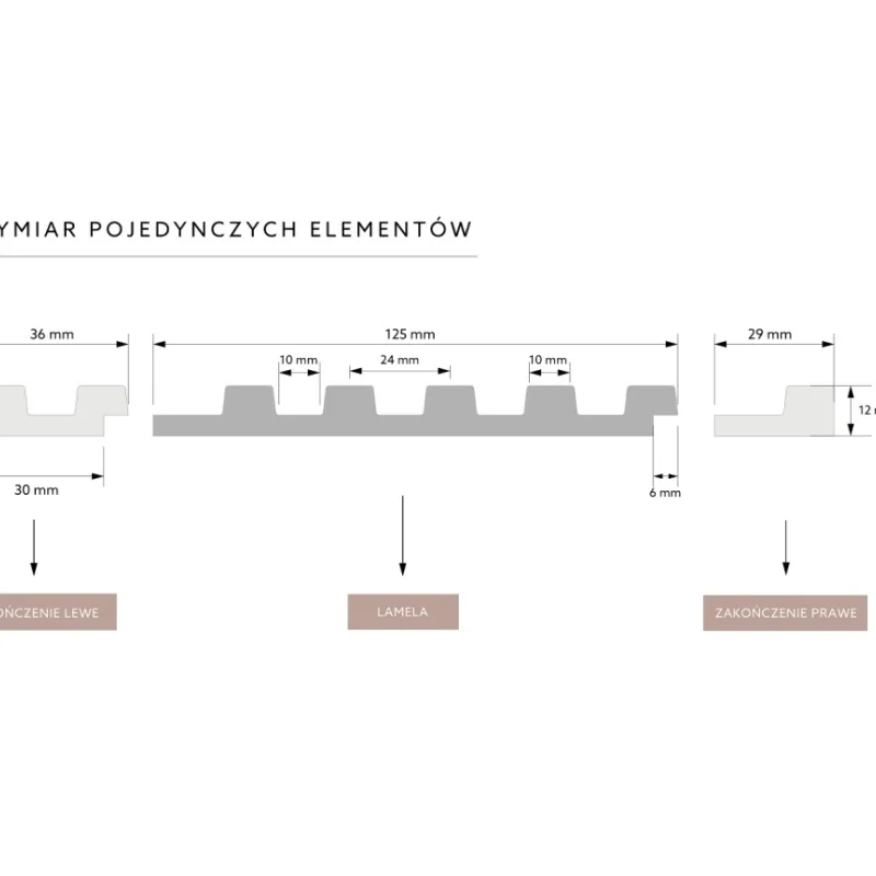 Zakończenie lameli Lamele S Stretto Listwa Prawa Dąb Natur