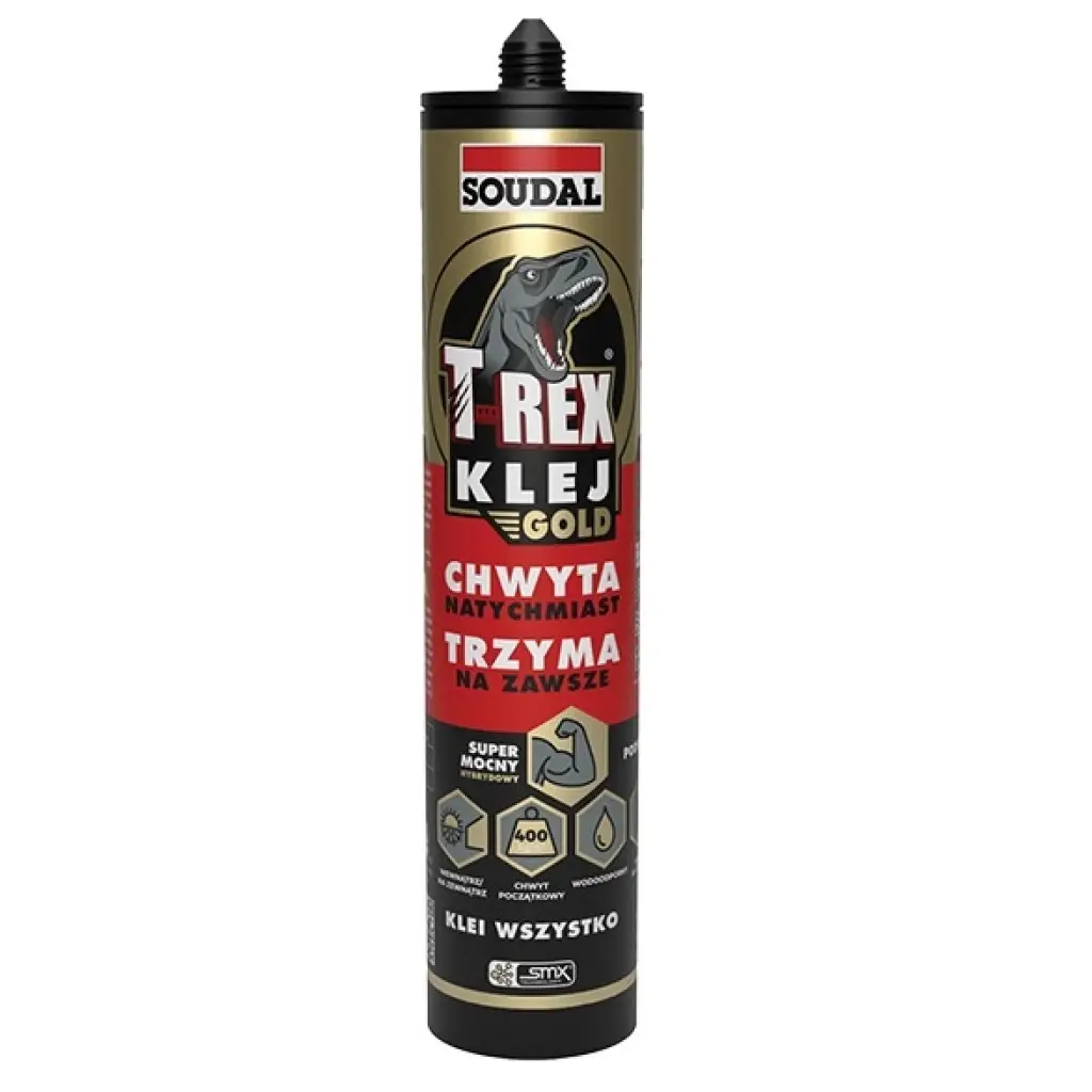 Klej montażowy T-REX GOLD 290ml biały 290 ml, KMTRG290B, Klej montażowy T-REX GOLD 290ml, Kleje, Soudal
