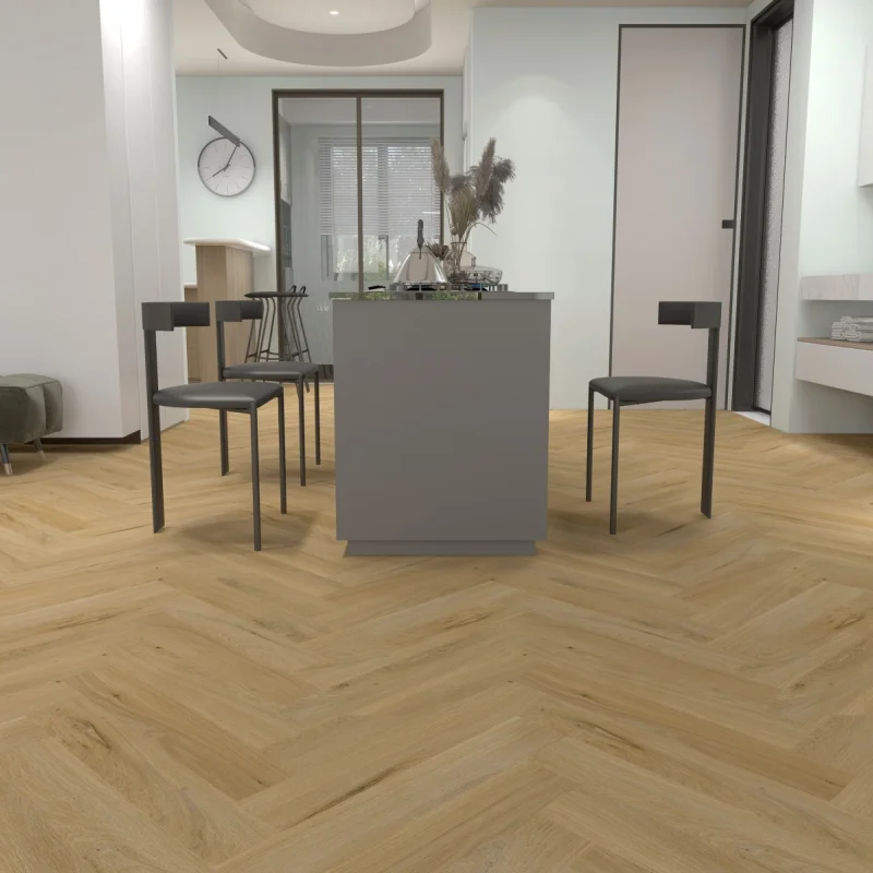 Panele winylowe ze zintegrowanym podkładem Jodełka Normand