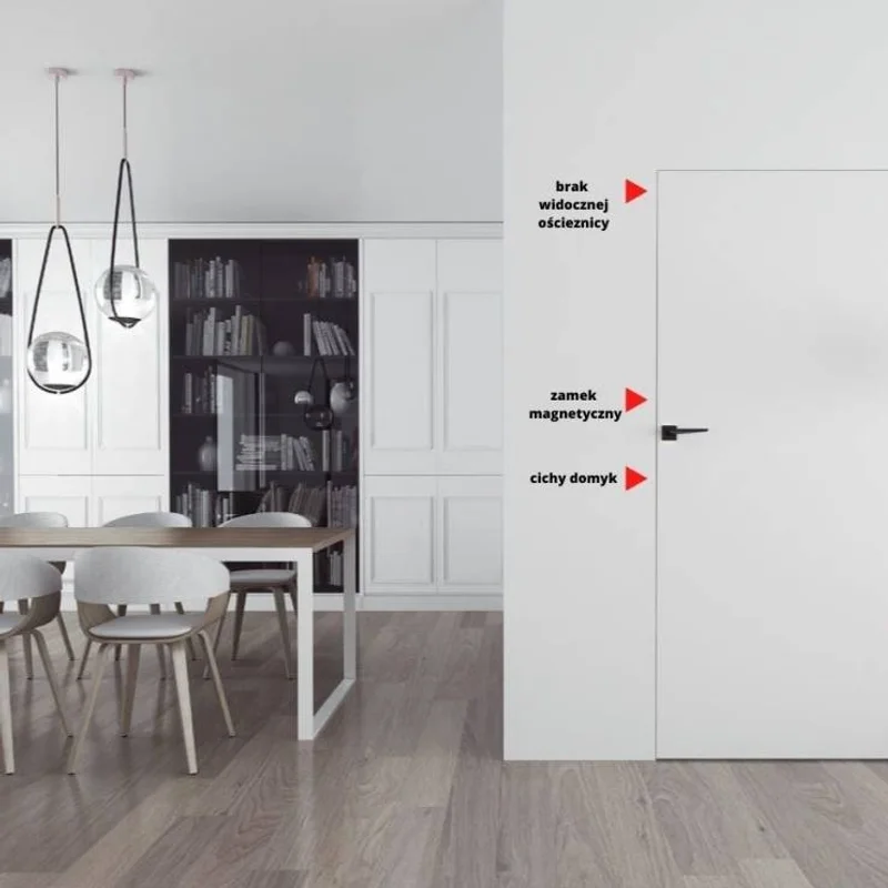 Drzwi Sara Eco 2 odwrotna przylga ukryte lewe 60 cm, 5901316