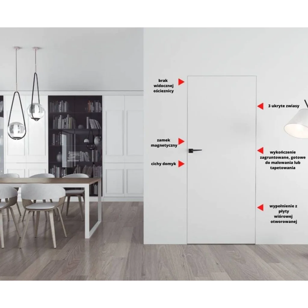 Drzwi Sara Eco 2 odwrotna przylga ukryte prawe 60cm, 5901316084560, Drzwi wewnętrzne, Sara Eco 2, DRE