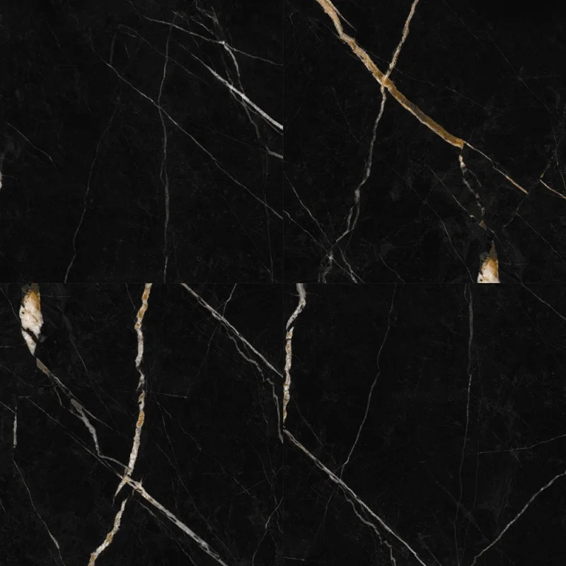 Panele ścienne Calacatta Black Marmur Czarny Złoty Połysk
