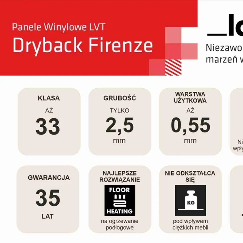 Panele winylowe LVT Firenze dryback Tiles Marmo Scuro Klasa