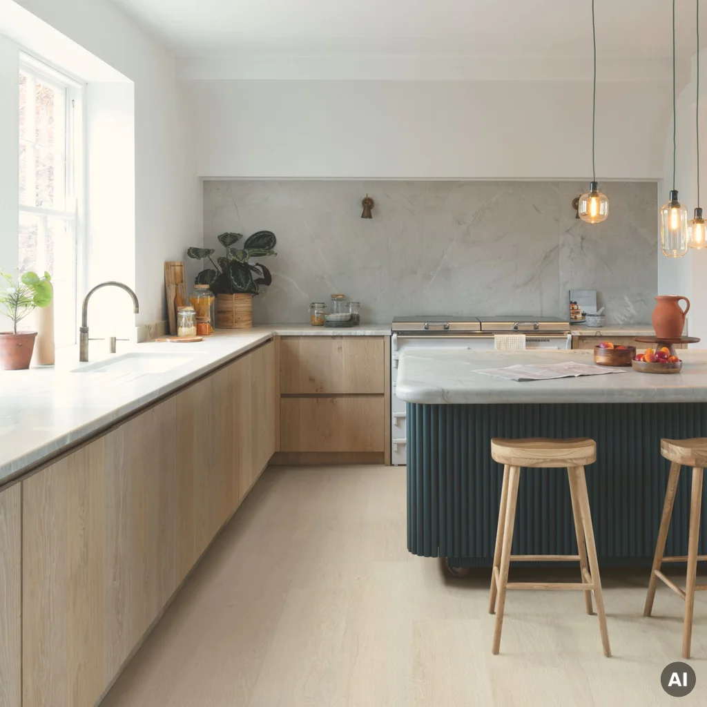 Panele winylowe SPC LVT z podkładem Dąb Morska Bryza Jasny Klasa 33 6 mm TAK, AVMPU40079, Panele winylowe, Bloom z podkładem, Quick-Step