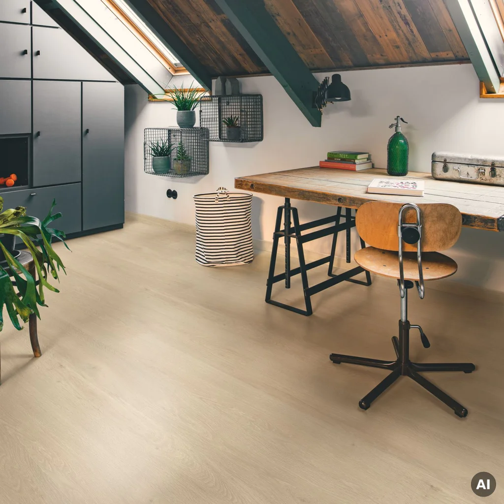 Panele winylowe SPC LVT z podkładem Dąb Morska Bryza Beż Klasa 33 6 mm TAK, AVMPU40080, Panele winylowe, Bloom z podkładem, Quick-Step