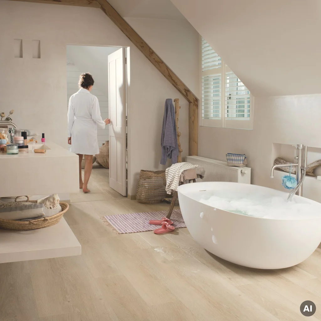 Panele winylowe SPC LVT z podkładem Dąb Morska Bryza Beż Klasa 33 6 mm TAK, AVMPU40080, Panele winylowe, Bloom z podkładem, Quick-Step