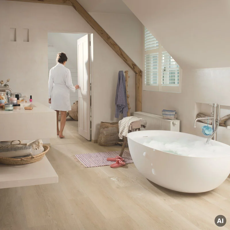 Panele winylowe SPC LVT z podkładem Dąb Morska Bryza Beż