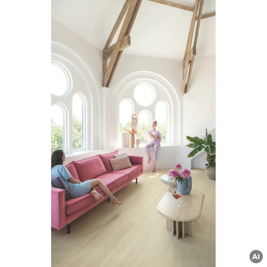 Panele winylowe SPC LVT z podkładem Dąb Morska Bryza Beż Klasa 33 6 mm TAK, AVMPU40080, Panele winylowe, Bloom z podkładem, Quick-Step