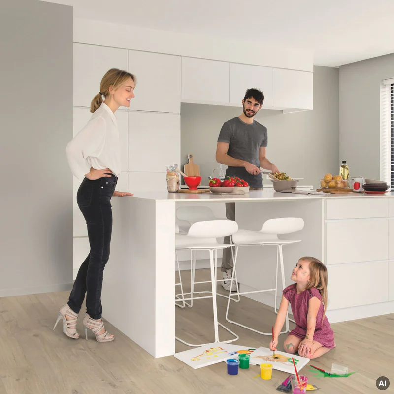 Panele winylowe SPC LVT z podkładem Dąb Bawełniany Beż K