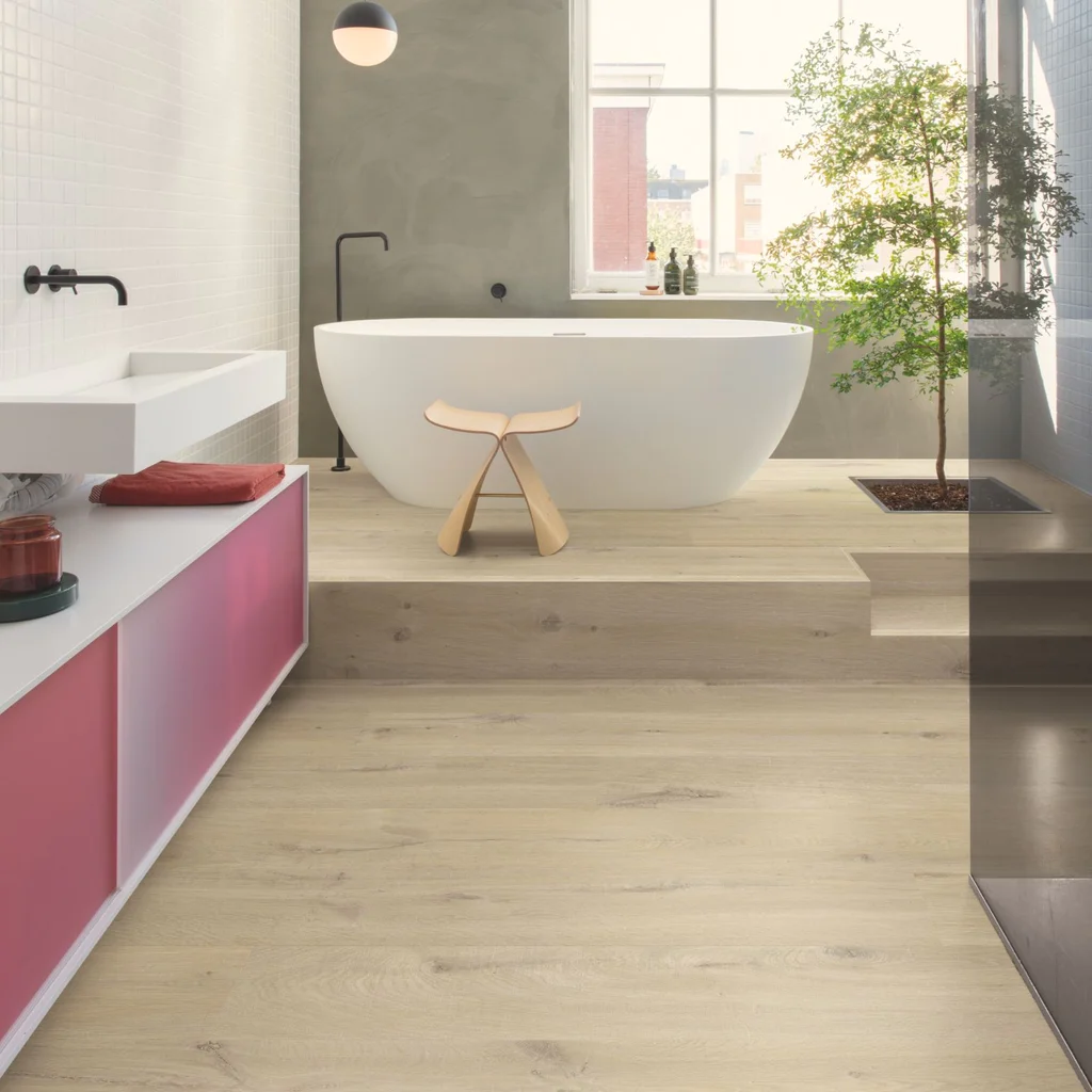 Panele winylowe SPC LVT z podkładem Dąb Bawełniany Beż Klasa 33 6 mm TAK, AVMPU40103, Panele winylowe, Bloom z podkładem, Quick-Step Unilin