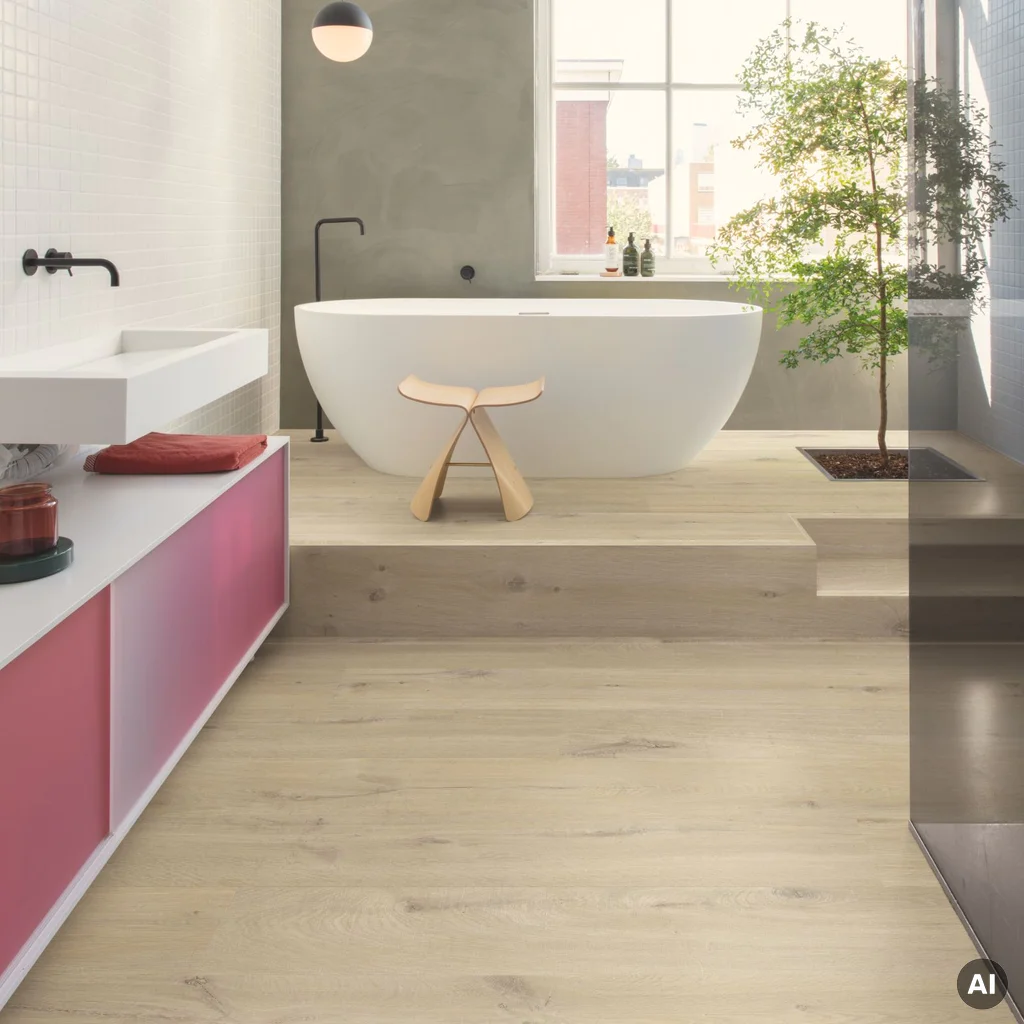 Panele winylowe SPC LVT z podkładem Dąb Bawełniany Beż Klasa 33 6 mm TAK, AVMPU40103, Panele winylowe, Bloom z podkładem, Quick-Step