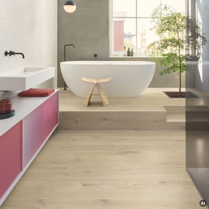 Panele winylowe SPC LVT z podkładem Dąb Bawełniany Beż K