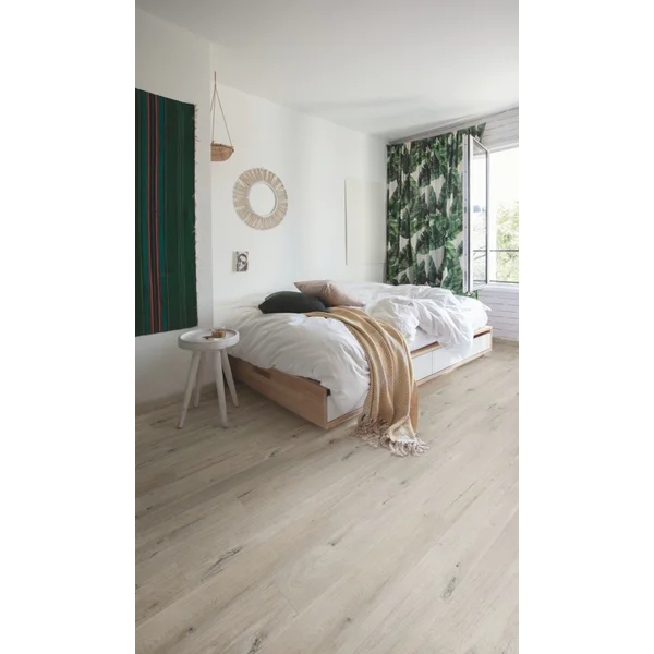 Panele winylowe SPC LVT z podkładem Dąb Bawełniany Biało