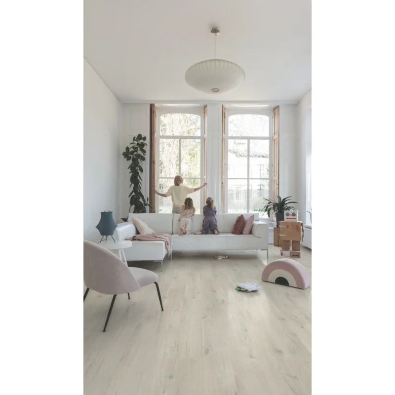 Panele winylowe SPC LVT z podkładem Dąb Bawełniany Biało