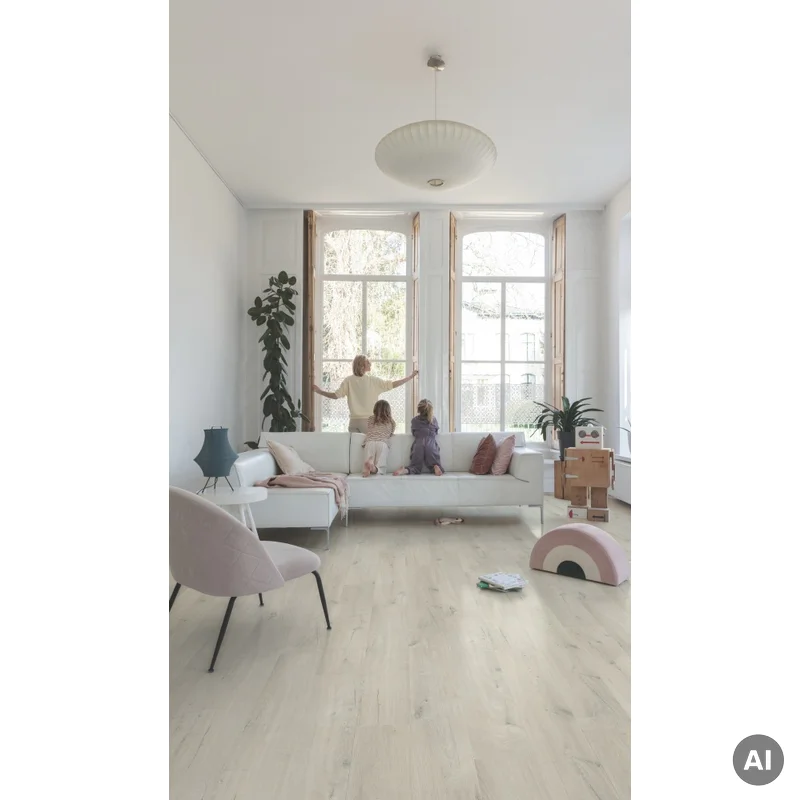 Panele winylowe SPC LVT z podkładem Dąb Bawełniany Biało