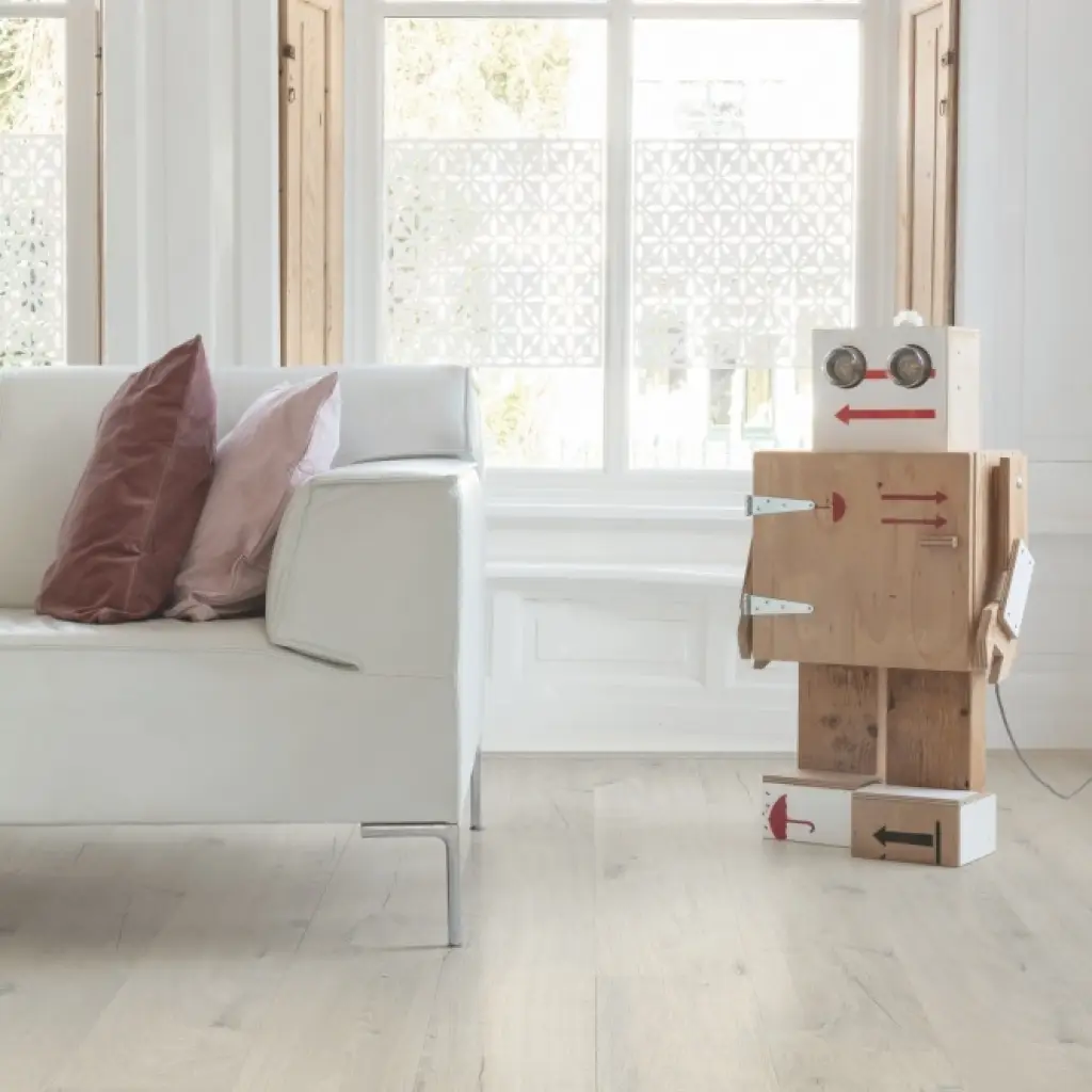 Panele winylowe SPC LVT z podkładem Dąb Bawełniany Biało-Rumiany Klasa 33 6 mm, AVMPU40200, Panele winylowe, Bloom z podkładem, Quick-Step Unilin