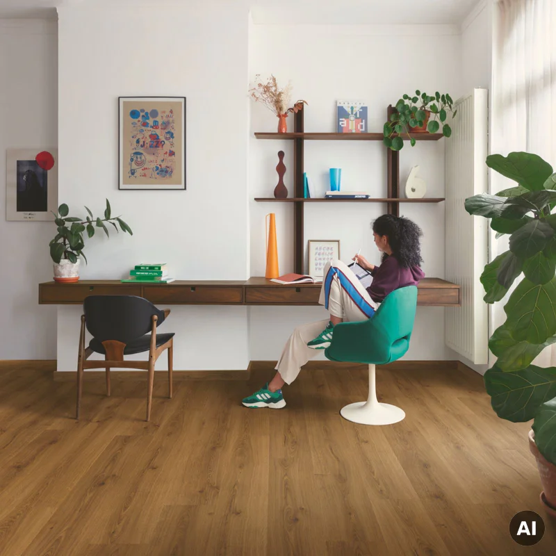 Panele winylowe SPC LVT z podkładem Dąb Karmelowy Botan Kl