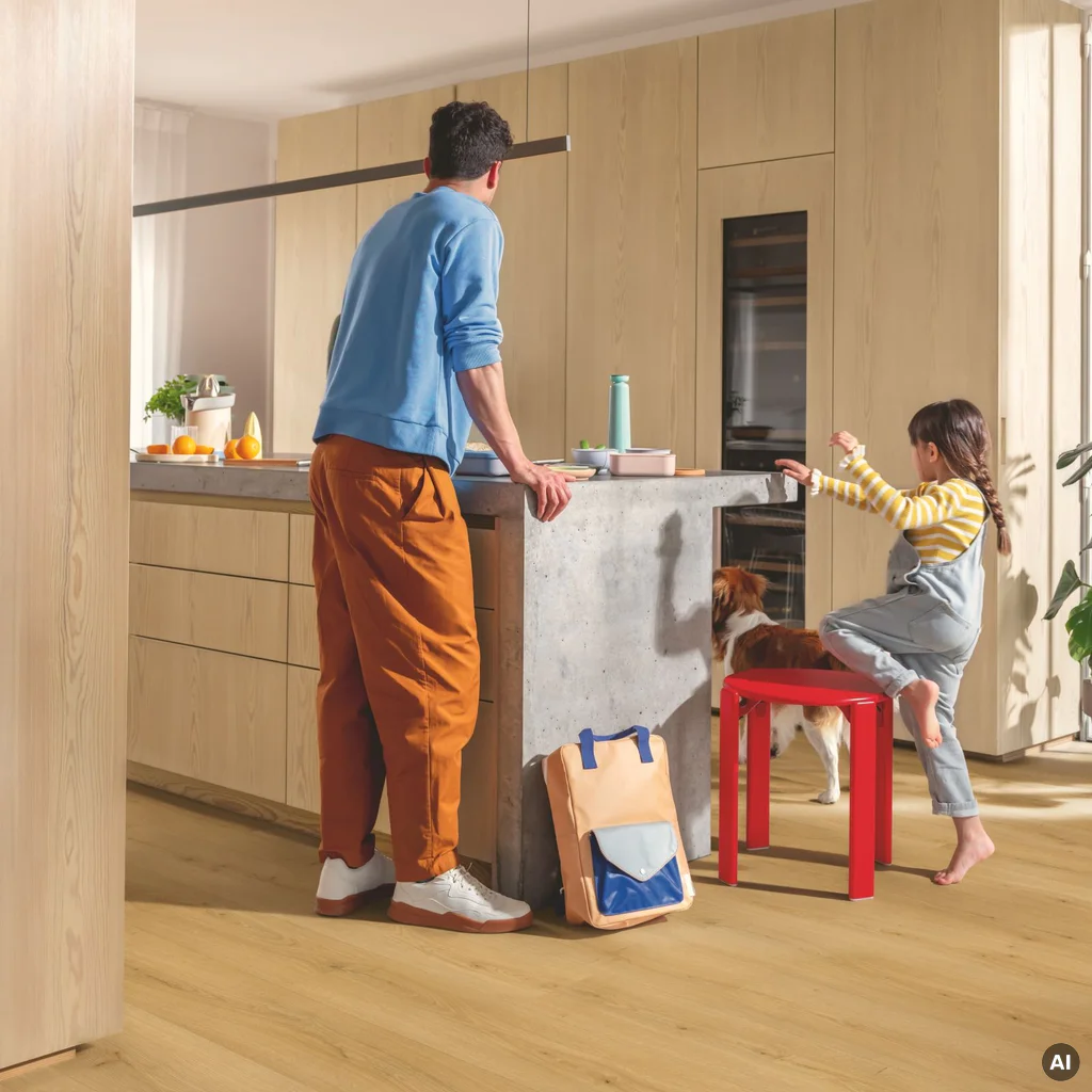 Panele winylowe SPC LVT z podkładem Dąb Szczotkowany Miodowy Klasa 33 6 mm TAK, AVMPU40318, Panele winylowe, Bloom z podkładem, Quick-Step Unilin