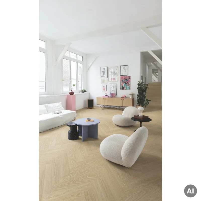 Panele winylowe SPC LVT z podkładem Jodełka Dąb Rumiany H