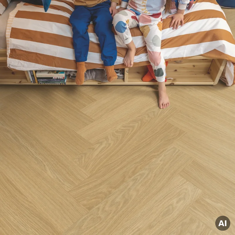 Panele winylowe SPC LVT z podkładem Jodełka Dąb Miodowy H