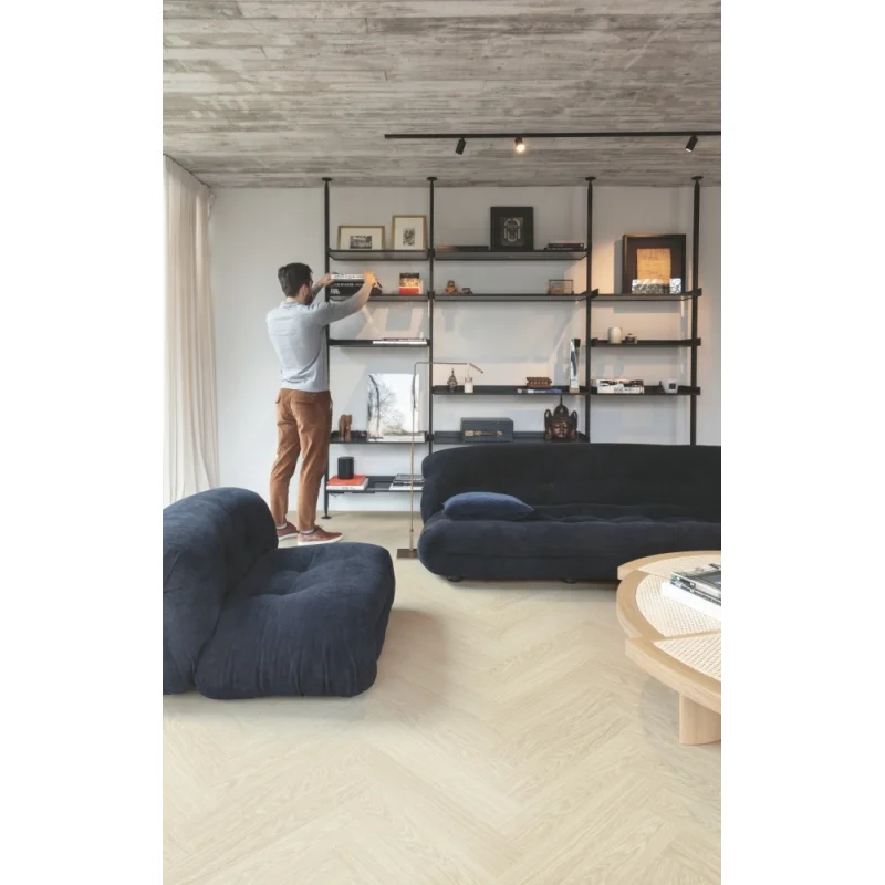 Panele winylowe SPC LVT z podkładem Jodełka Dąb Polarny H