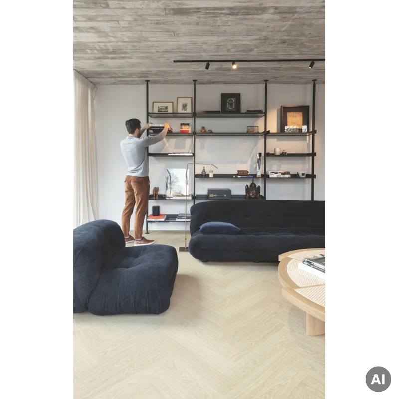 Panele winylowe SPC LVT z podkładem Jodełka Dąb Polarny H