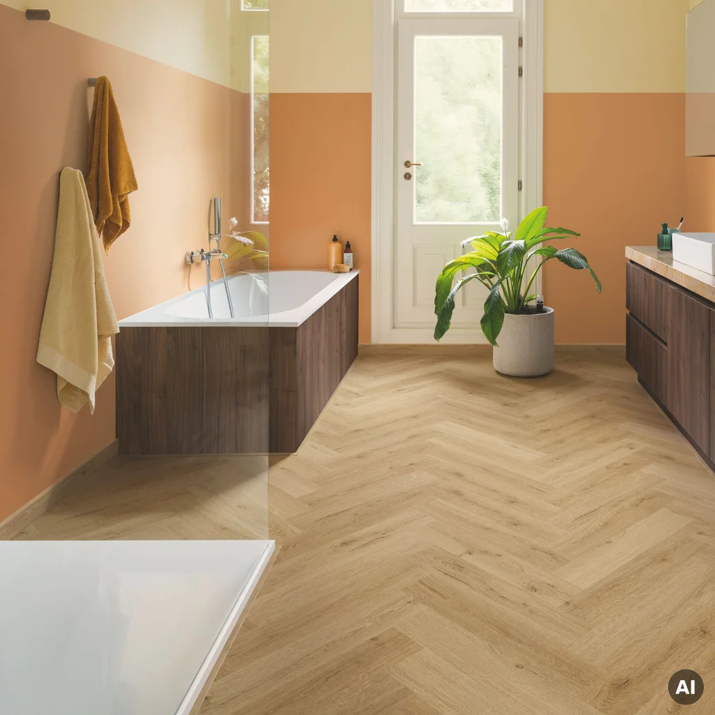 Panele winylowe SPC LVT z podkładem Jodełka Botaniczny Beż HB Klasa 33 6 mm TAK, AVHBU40362, Panele winylowe, Ciro Herringbone, Quick-Step