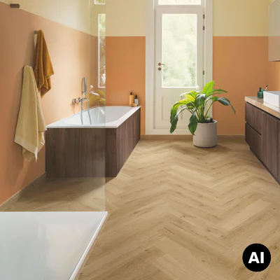 Panele winylowe SPC LVT z podkładem Jodełka Botaniczny Beż HB Klasa 33 6 mm TAK, AVHBU40362