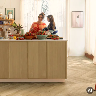 Panele winylowe SPC LVT z podkładem Jodełka Botaniczny Beż HB Klasa 33 6 mm TAK, AVHBU40362