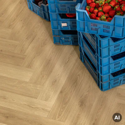 Panele winylowe SPC LVT z podkładem Jodełka Botaniczny Beż HB Klasa 33 6 mm TAK, AVHBU40362