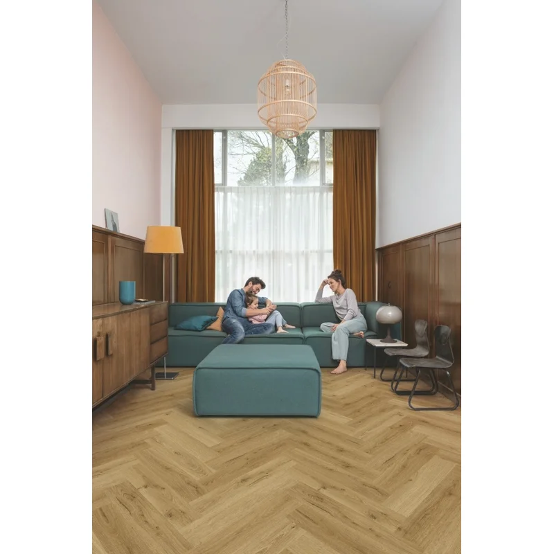 Panele winylowe SPC LVT z podkładem Jodełka Dąb Wędzony