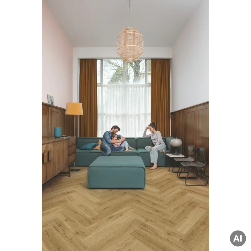 Panele winylowe SPC LVT z podkładem Jodełka Dąb Wędzony