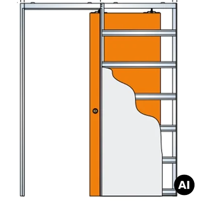 Drzwi przesuwne chowane w ścianę Norma Decor 1 80 cm WC Komplet: drzwi + kaseta + ościeżnica (obudowa), 100076873