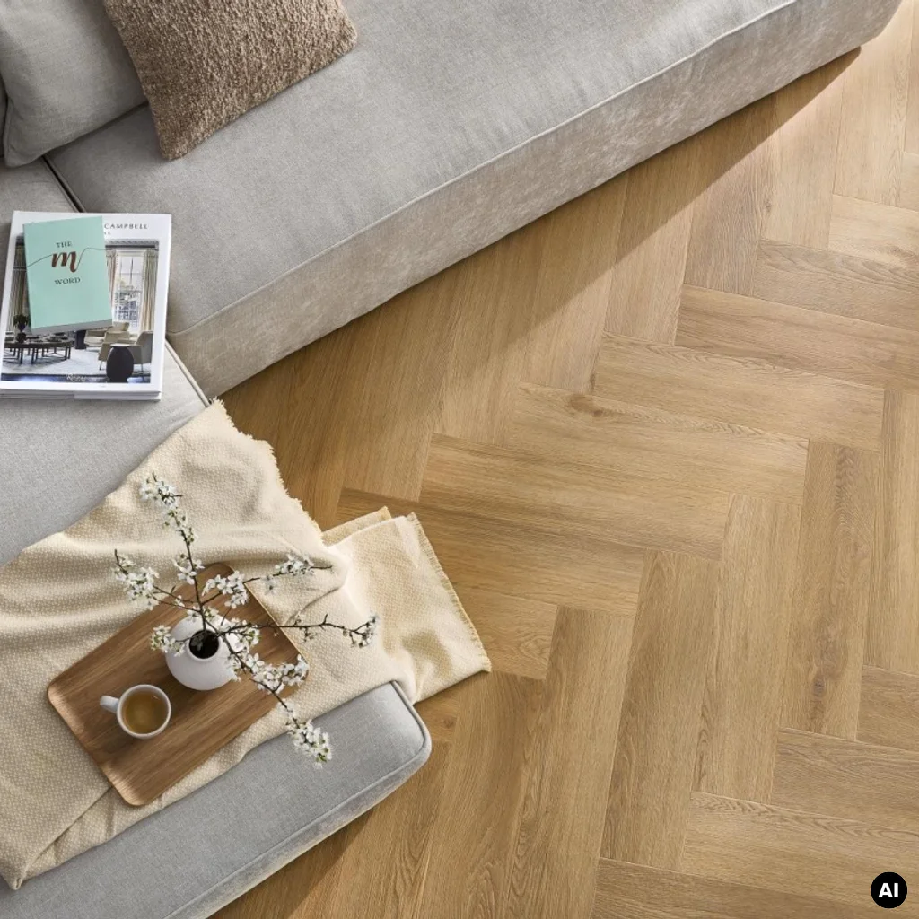 Panele winylowe SPC LVT Jodełka Dąb Burbon CAS 208 5 mm TAK, 5905167857113, Panele winylowe, Amaron Herringbone, Arbiton