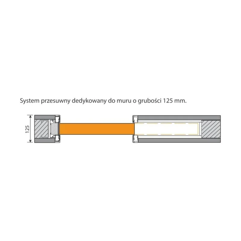 System Przesuwny Kaseta bezościeznicowa Porta 80cm zaczep z