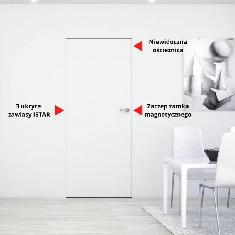 Ościeżnica aluminiowa Biała Sara Eco 2 bezprzylgowa Lewa