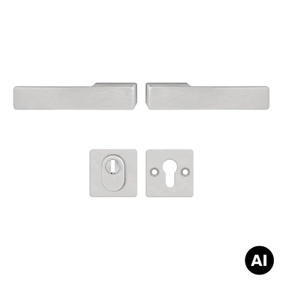 Klamka Libera Inox klamko + klamka + rozeta WB z zabezpieczeniem, 5907505414897