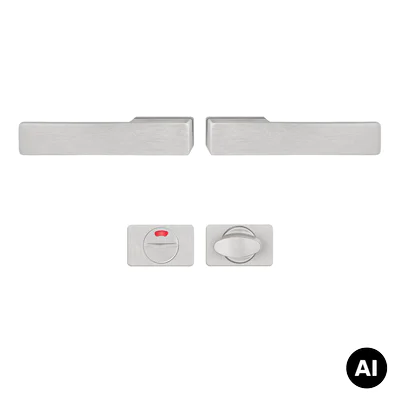 Klamka Libera Inox klamko + klamka + rozeta WC, 5907505414910