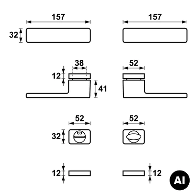 Klamka Libera Inox klamko + klamka + rozeta WC, 5907505414910