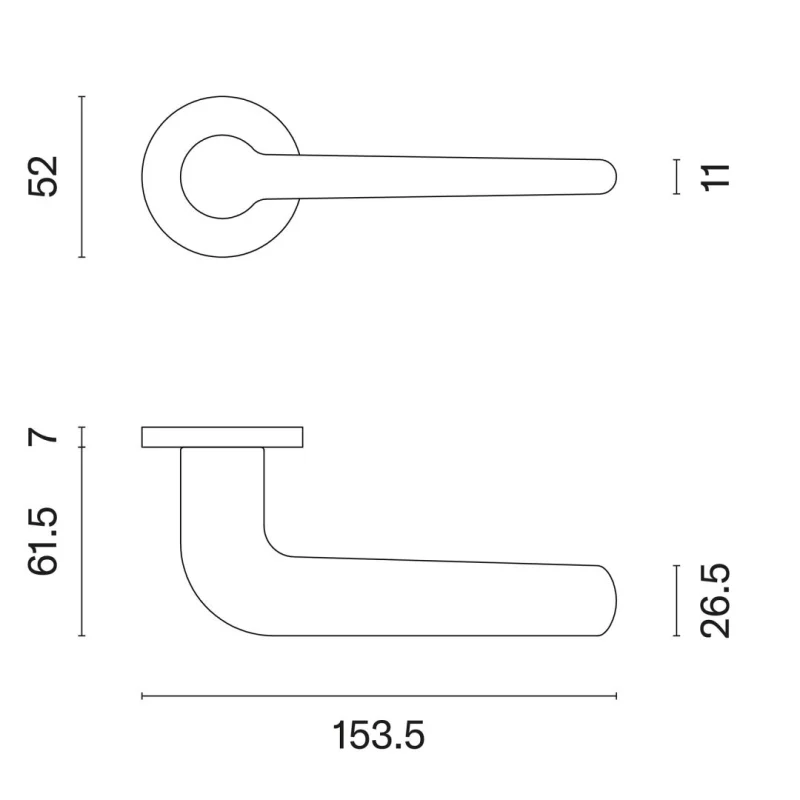 Klamka Aprile Azalia R Slim 7mm Czarna, MH0EAZALIACZ00000000