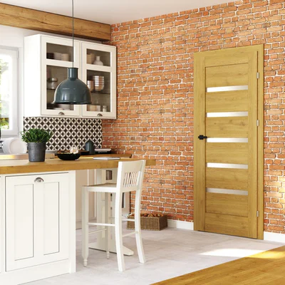 Drzwi Porta VERTE HOME model H.5 z czarnymi szybami
