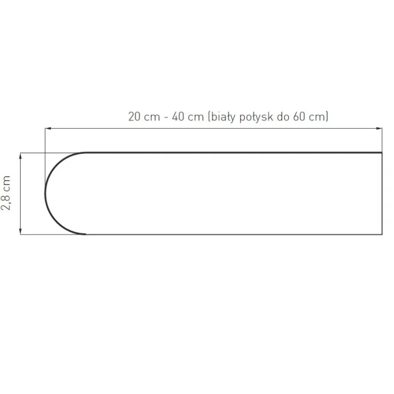 Parapet Postforming Biały Mat 200-500mm, 800.BM.POST - 2