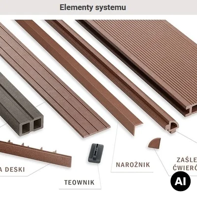 Deska tarasowa dwustronna BERGDECK S140 Ciemny Teak 2,2m 25 mm, BB1104