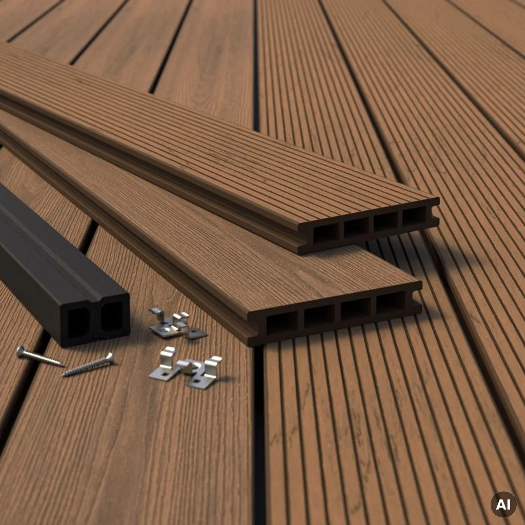 Deska tarasowa dwustronna BERGDECK Ciemny Teak 2,2m 25 mm, BB1104, Deska tarasowa, Deska tarasowa BERGDECK WPC, Bergdeck