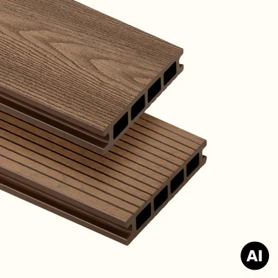 Deska tarasowa dwustronna BERGDECK S140 Ciemny Teak 2,2m 25 mm, BB1104